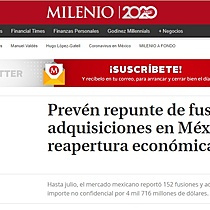Prevn repunte de fusiones y adquisiciones en Mxico ante reapertura econmica